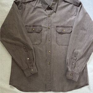 Vintage 80’s BANANA REPUBLIC Safari Grey Long Sleeve Shirt Men's XL Gorpcore